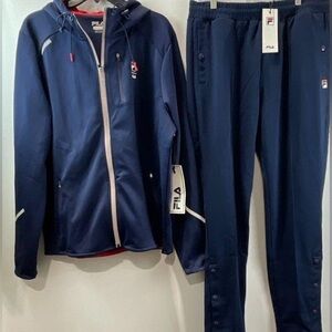 Fila Coulty Tech Full Zip Hoodie And Matching Track Pants Size Large